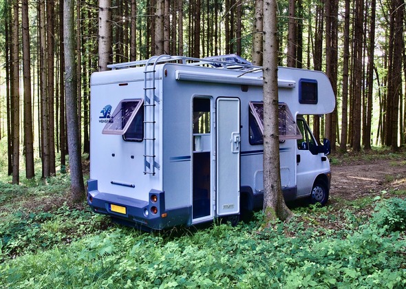campervan in the forest 